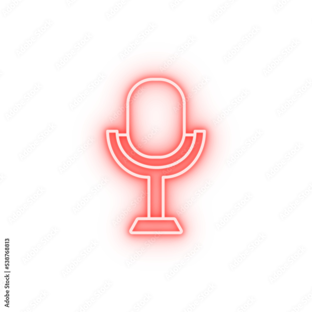 Microphone voice recording neon icon Microphone voice recording neon icon