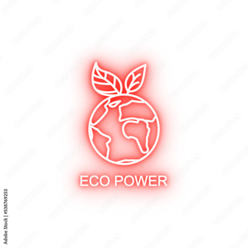 Fototapeta premium eco power outline neon icon