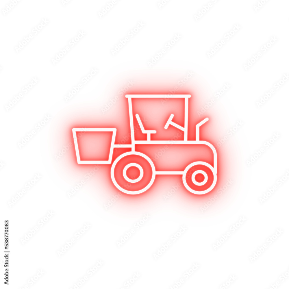 bucket loader neon icon bucket loader neon icon