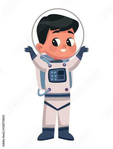 little boy with astronaut suit