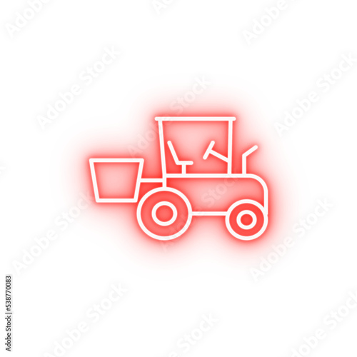 bucket loader neon icon