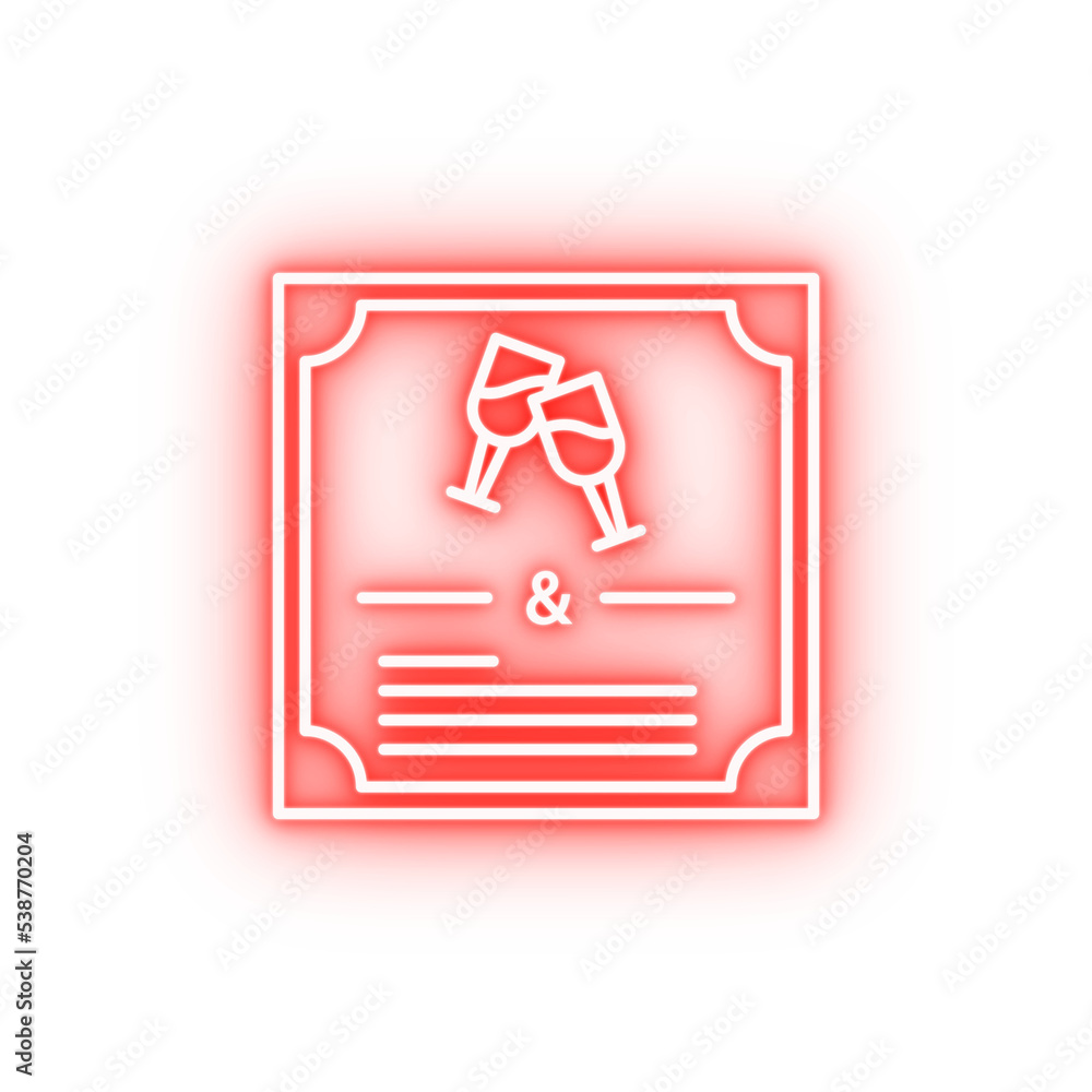 Invitation communication neon icon Invitation communication neon icon