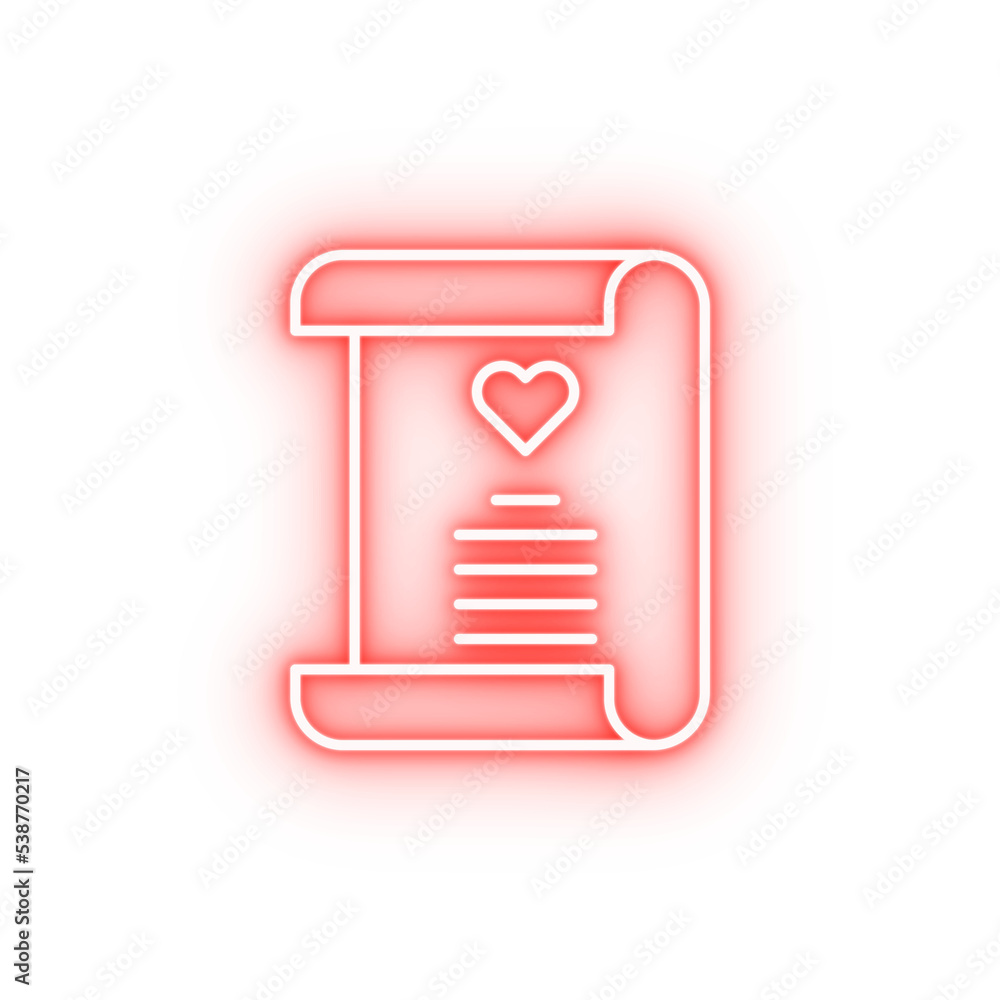 Letter communication neon icon