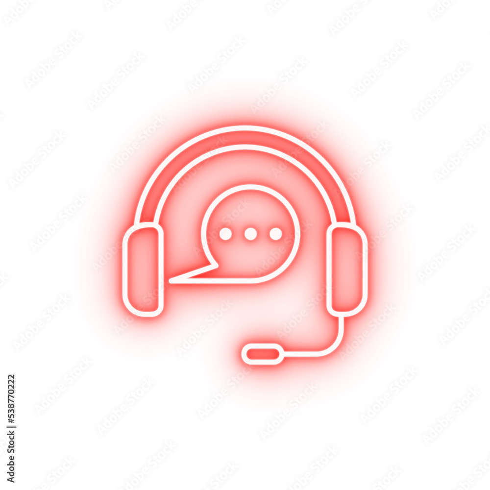 Call-center communication neon icon