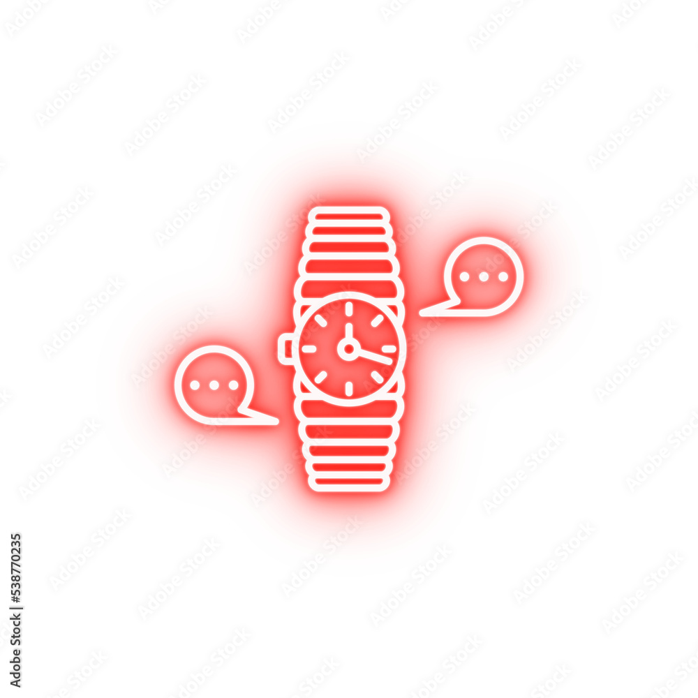 Watch communication neon icon Watch communication neon icon
