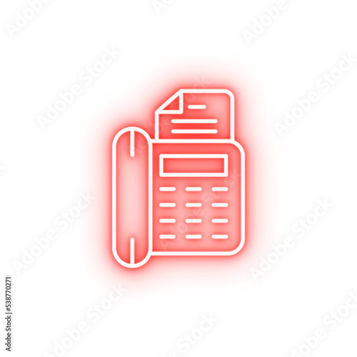 Fax communication neon icon