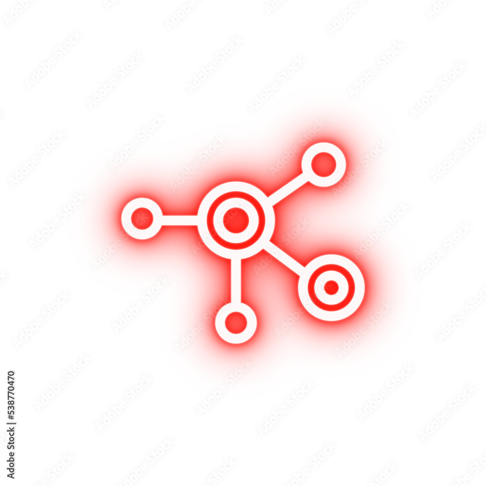 Biological network atom neon icon Biological network atom neon icon
