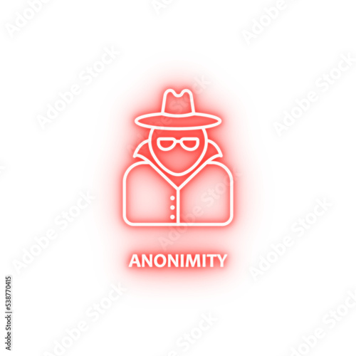 anonimity neon icon photo