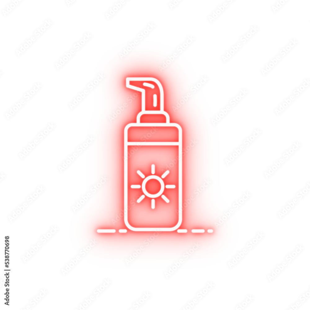 sunscreen neon icon sunscreen neon icon
