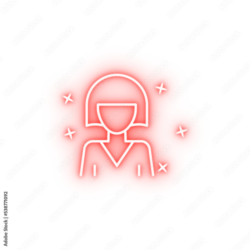 Woman avatar young neon icon Woman avatar young neon icon