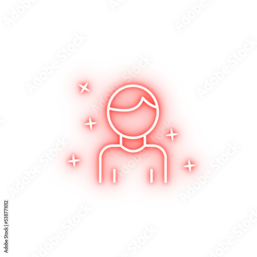 Child boy avatar neon icon
