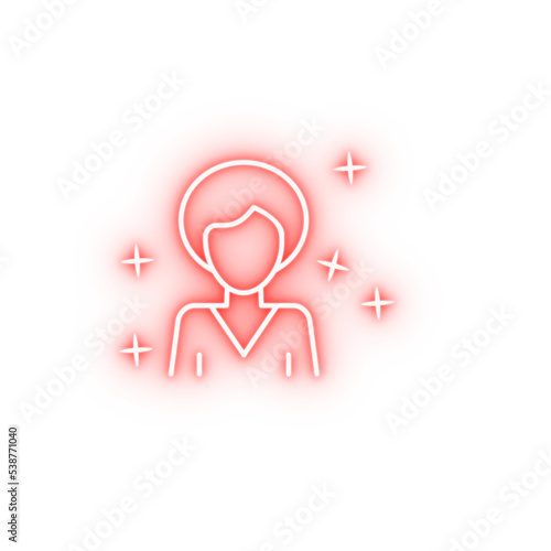 Woman avatar neon icon