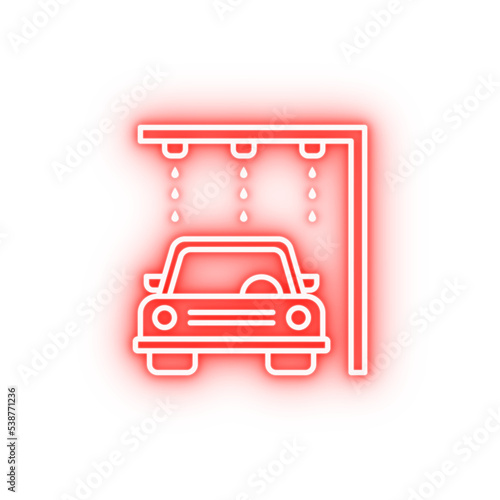 Car wash neon icon