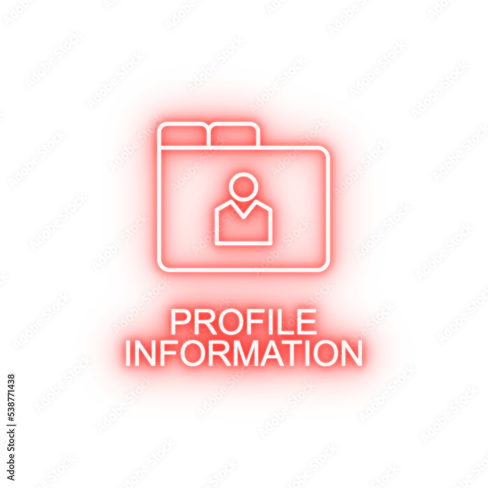 profile information line neon icon profile information line neon icon