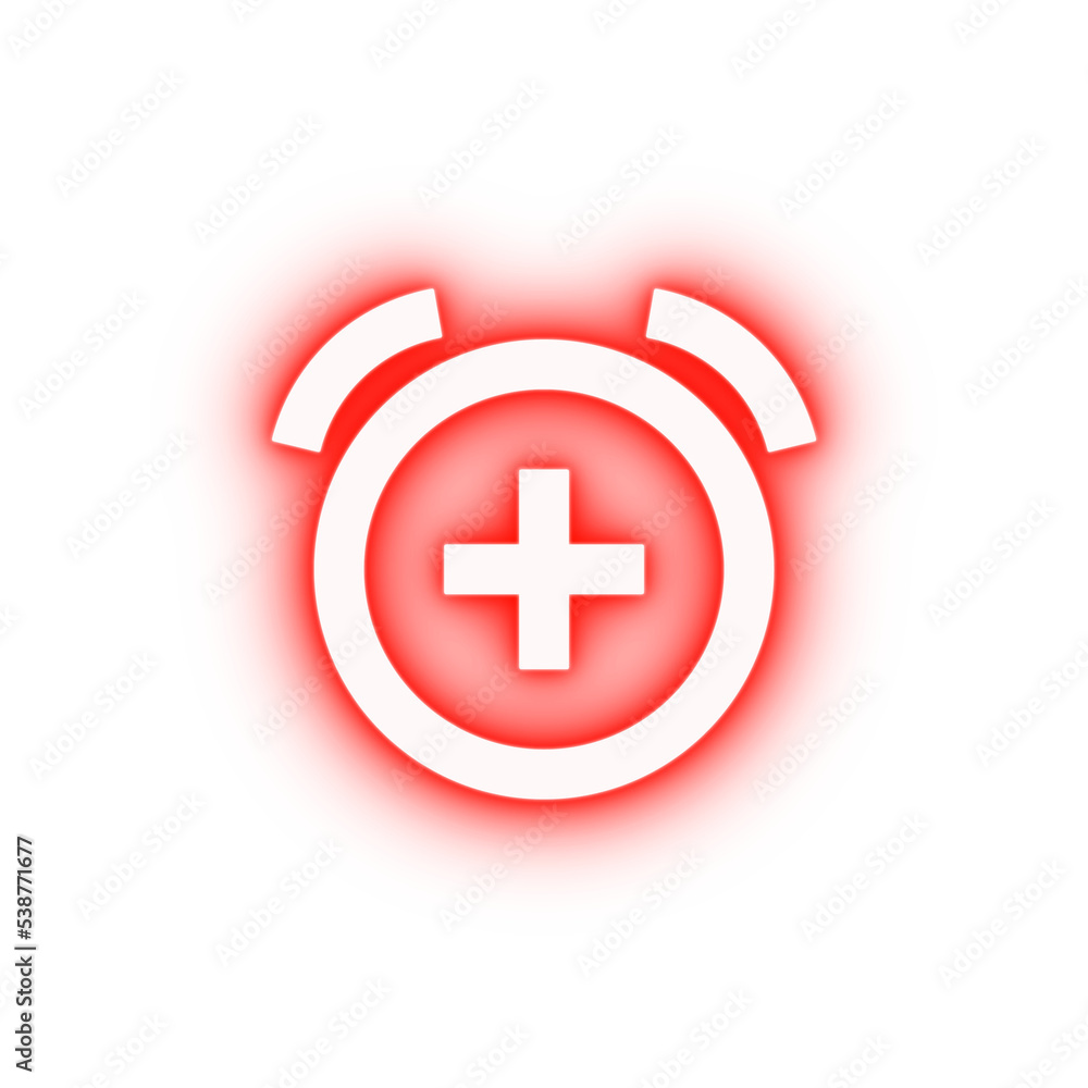 Add alarm neon icon Add alarm neon icon