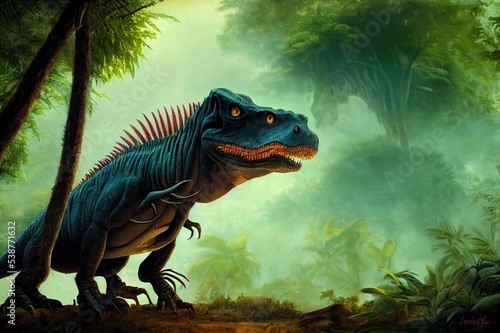 Dinosaur, Tyrannosaurus Rex in the jungle © 2rogan