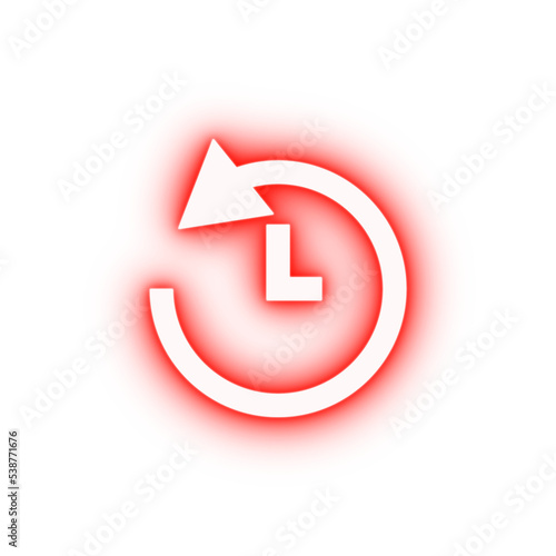 Free Download clock history neon icon - GFXLoad