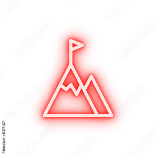 Mountain Flag neon icon