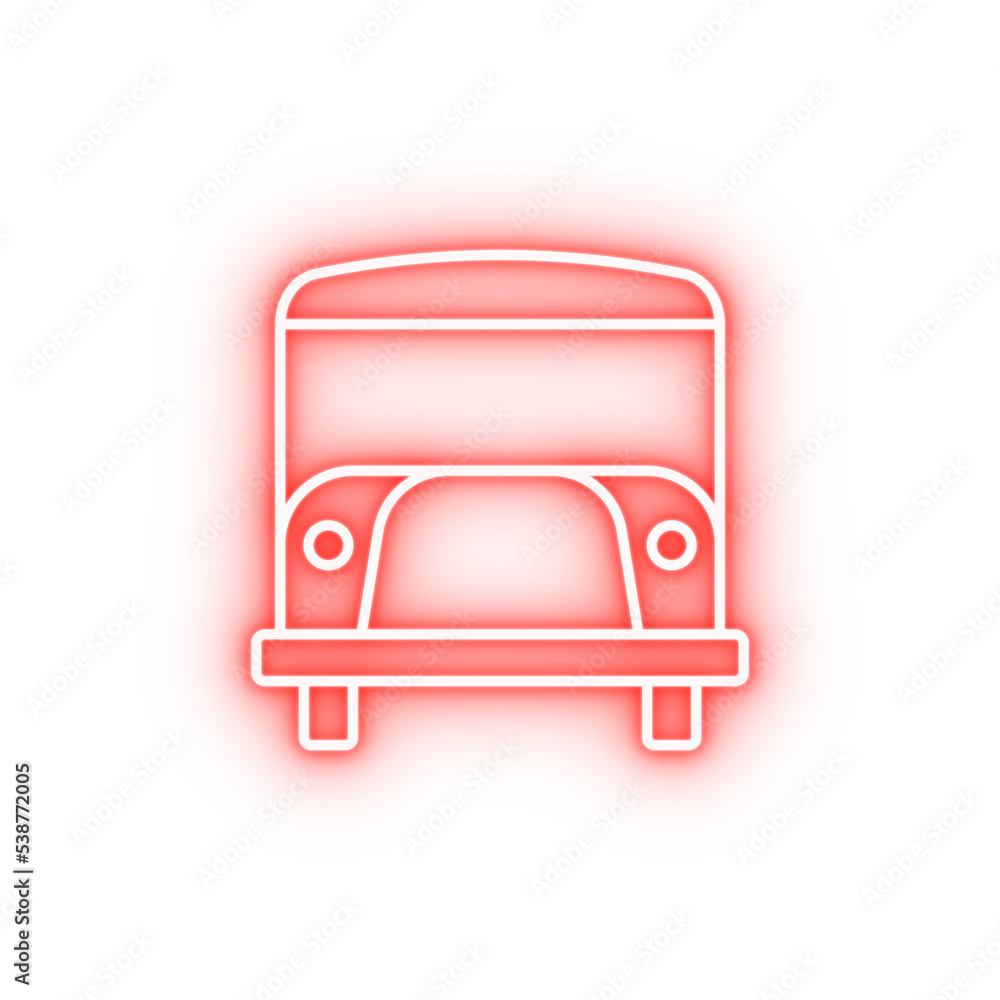 school bus neon icon