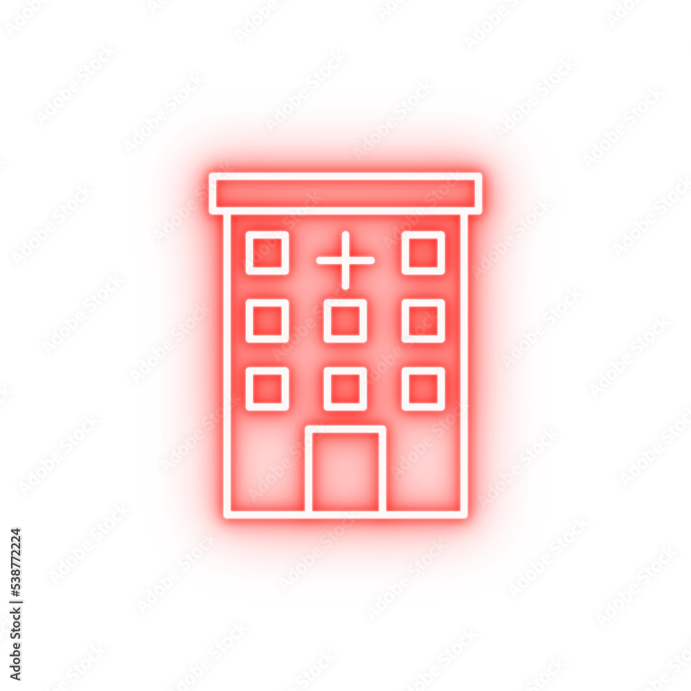 building clinic hospital neon icon building clinic hospital neon icon