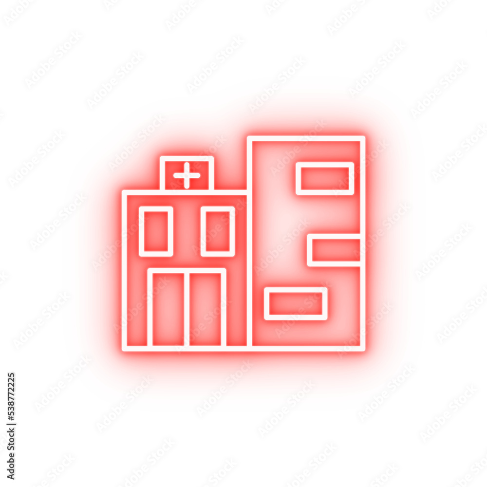building clinic hospital neon icon building clinic hospital neon icon