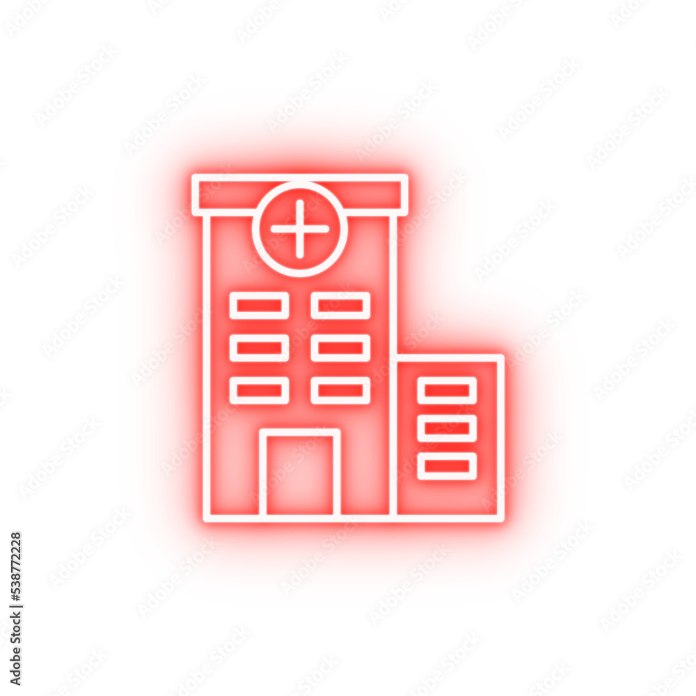 building clinic hospital neon icon building clinic hospital neon icon