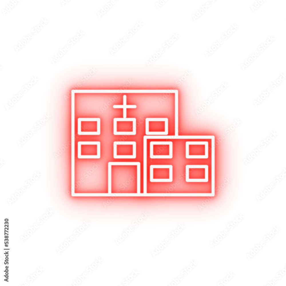 building clinic hospital neon icon building clinic hospital neon icon