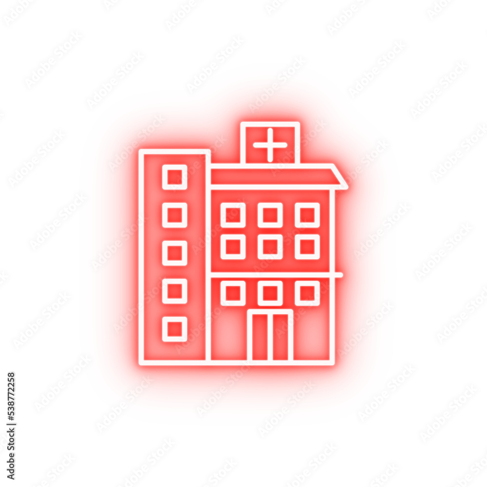 building clinic hospital neon icon building clinic hospital neon icon