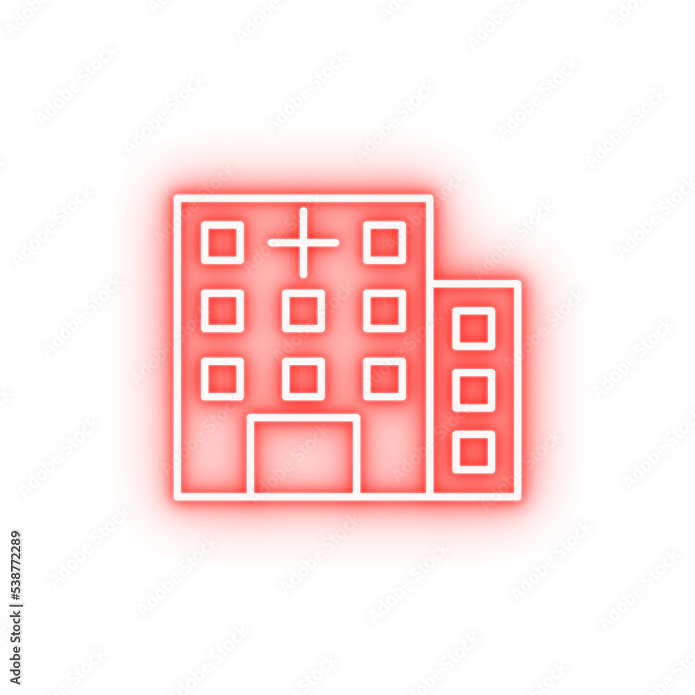 building clinic hospital neon icon building clinic hospital neon icon