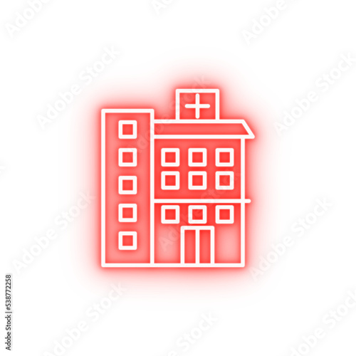 building clinic hospital neon icon