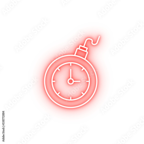 Bomb time clock neon icon Free Download Bomb time clock neon icon - GFXLoad
