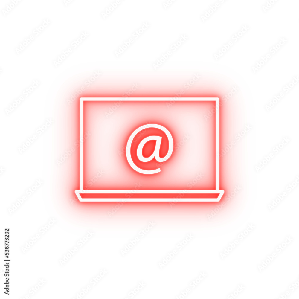 laptop email neon icon