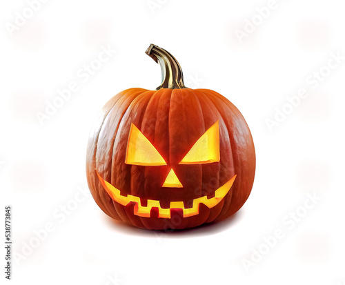 Halloween pumpkin head Jack O' Lantern isolated 3D Illustration