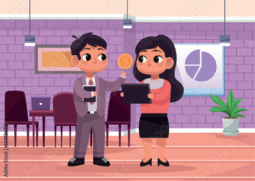 business couple in office