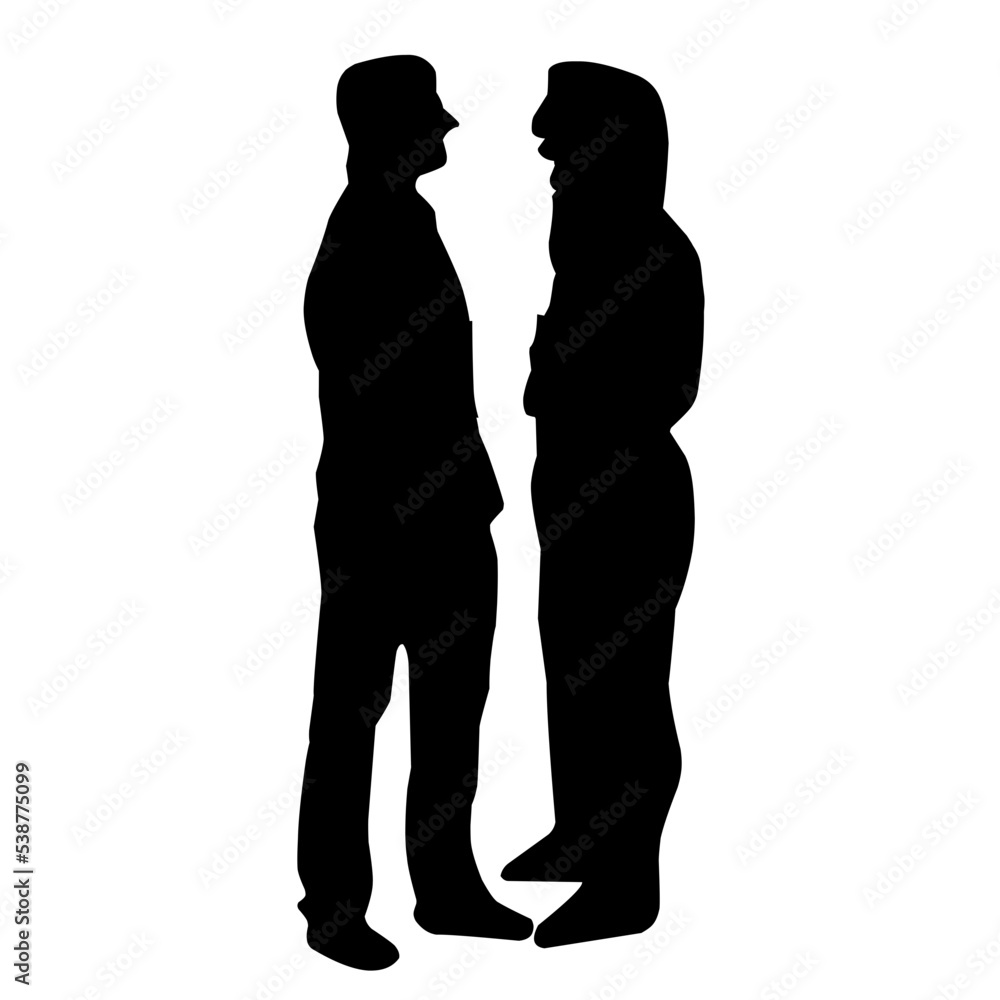 People Communicating Vector Silhouette