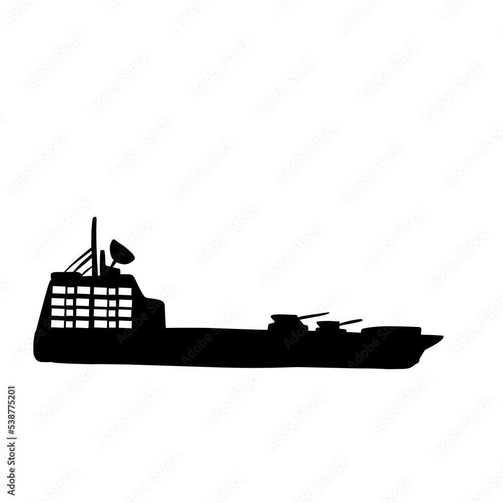 Obraz premium warship silhouette