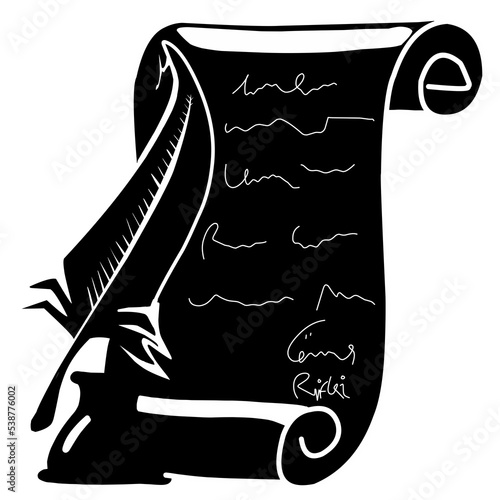 Poetry Written on Scroll Paper