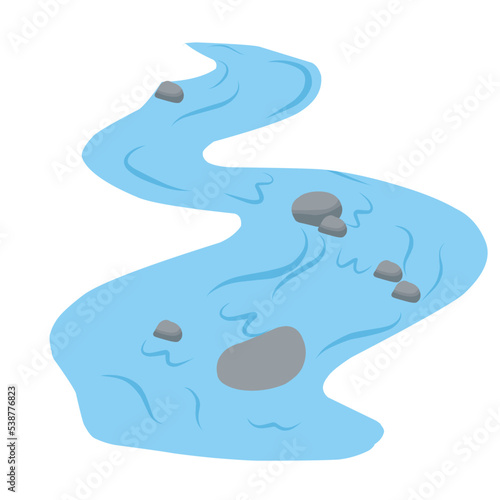 River with stone