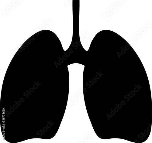 Human lungs icon. Black vector illustration isolated on white..eps