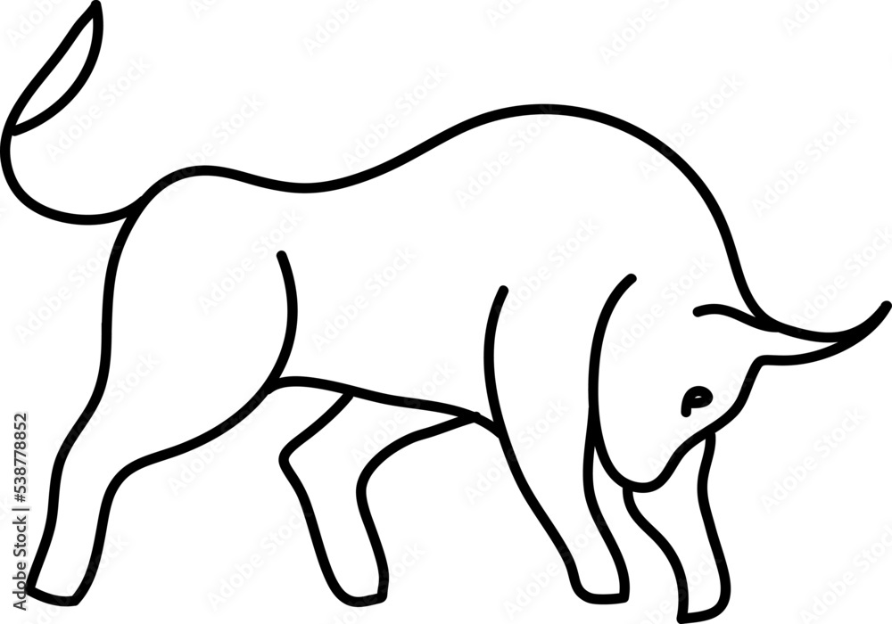 Bull line icon. Icon design. Template elements.eps Bull line icon. Icon design. Template elements.eps