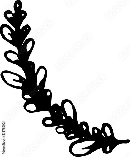 Hand drawn Floral, plants doodles illustration