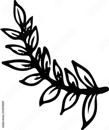 Hand drawn Floral, plants doodles illustration