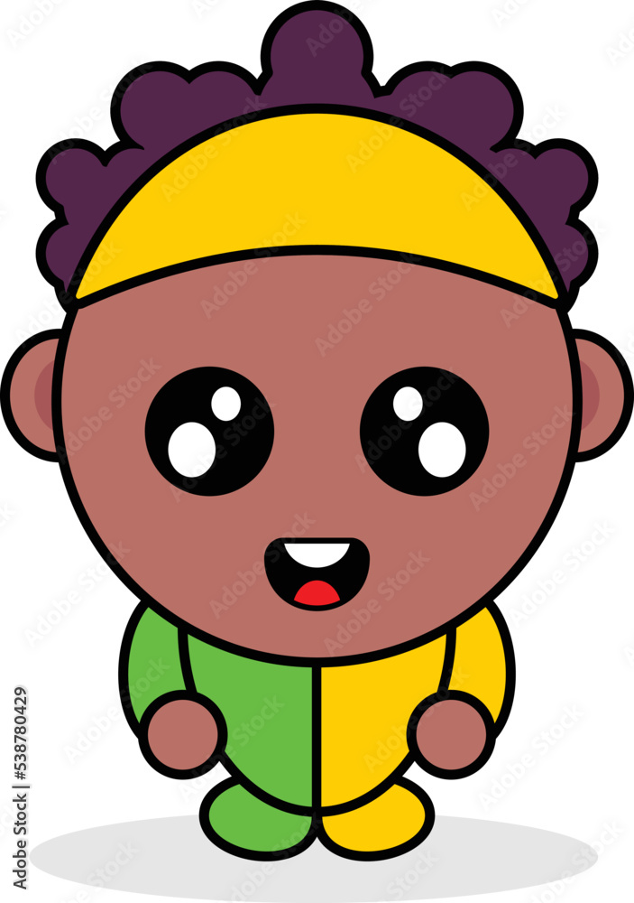 cute brazil country boy mascot character cartoon vector illustration