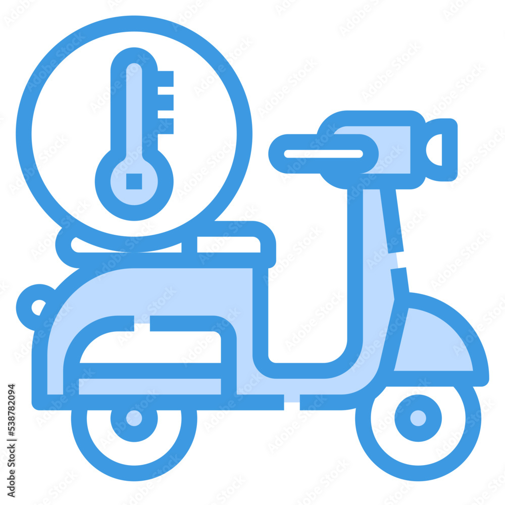 Thermometer blue outline icon Thermometer blue outline icon