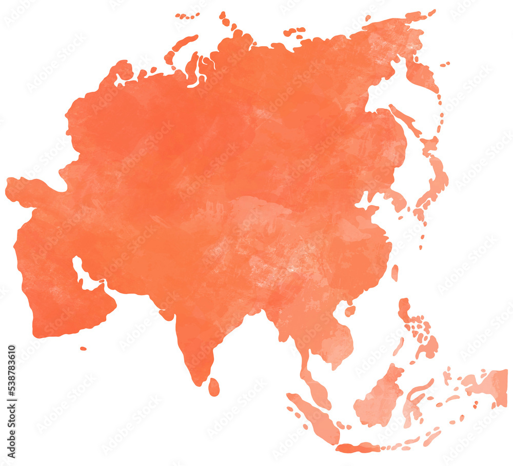doodle freehand drawing of asia map. Stock Illustration | Adobe Stock