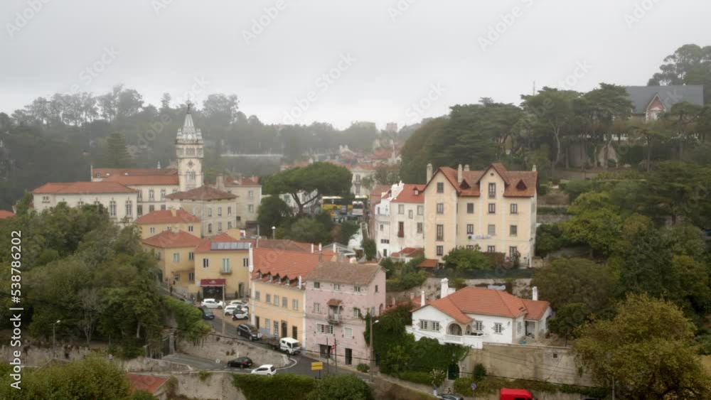Beautiful Sintra City View during a Cloudy and Rainy Day in Summer Beautiful Sintra City View during a Cloudy and Rainy Day in Summer