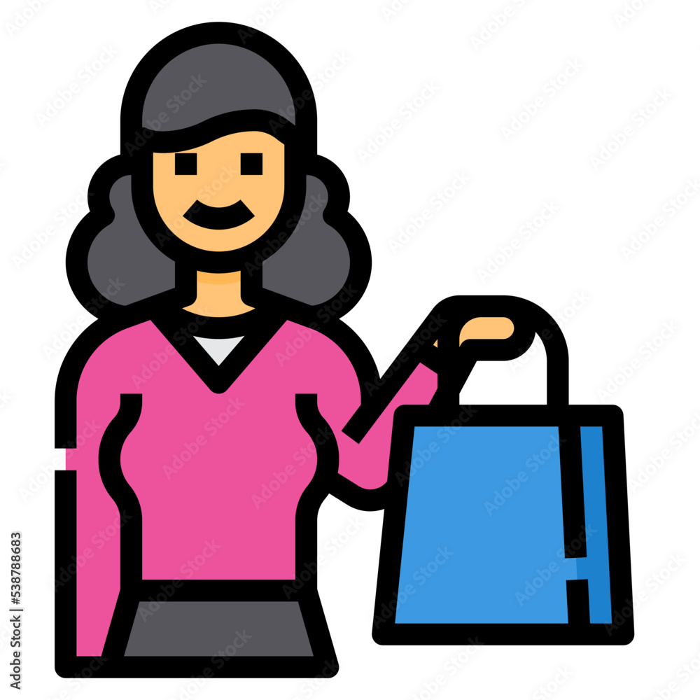 shopping filled outline icon
