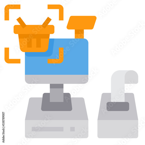 cashier machine flat icon