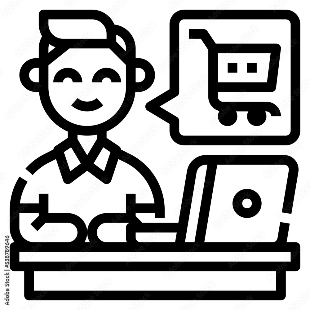 shopping online outline icon shopping online outline icon