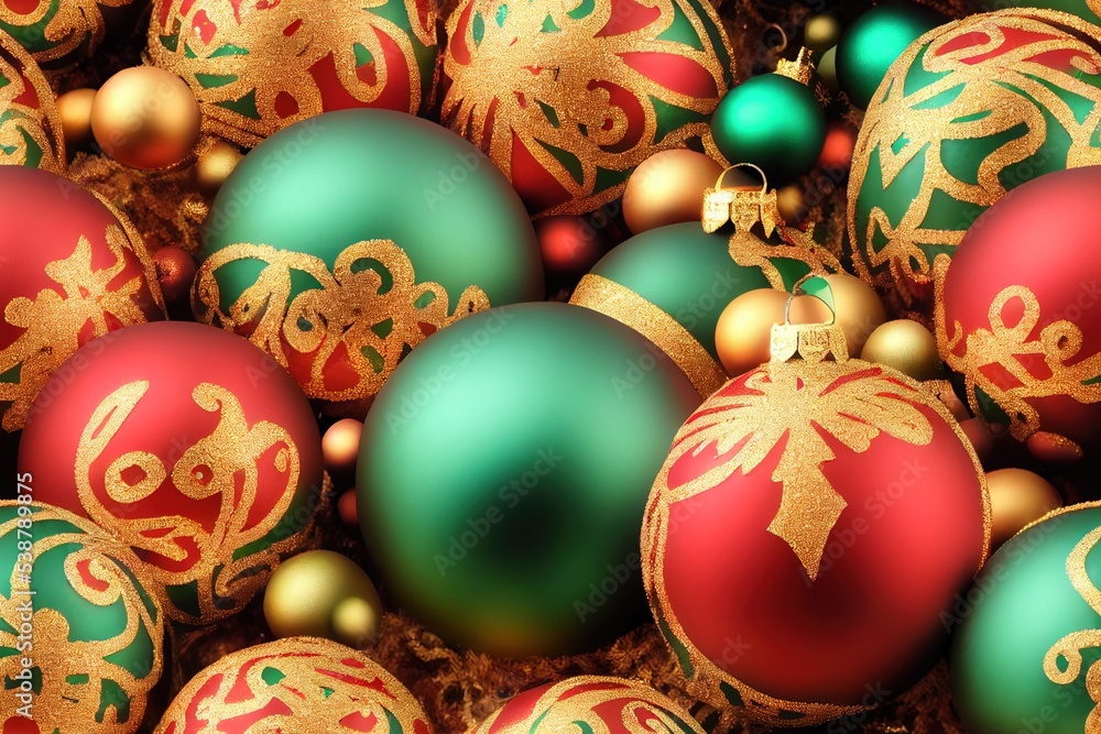 Christmas Lights and Ornaments Seamless Holiday Texture Pattern Tiled Repeatable Tessellation Background Image Christmas Lights and Ornaments Seamless Holiday Texture Pattern Tiled Repeatable Tessellation Background Image